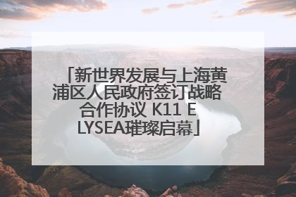 新世界发展与上海黄浦区人民政府签订战略合作协议 K11 ELYSEA璀璨启幕