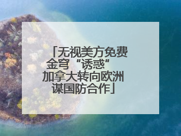 无视美方免费金穹“诱惑” 加拿大转向欧洲谋国防合作