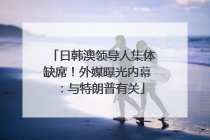 日韩澳领导人集体缺席！外媒曝光内幕：与特朗普有关