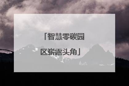 智慧零碳园区崭露头角