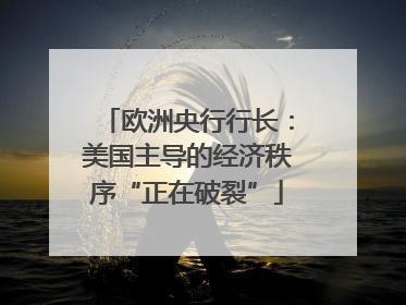 欧洲央行行长：美国主导的经济秩序“正在破裂”
