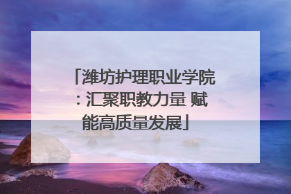 潍坊护理职业学院：汇聚职教力量 赋能高质量发展