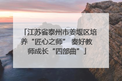 江苏省泰州市姜堰区培养“匠心之师” 奏好教师成长“四部曲”