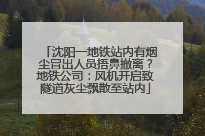 沈阳一地铁站内有烟尘冒出人员捂鼻撤离？地铁公司：风机开启致隧道灰尘飘散至站内