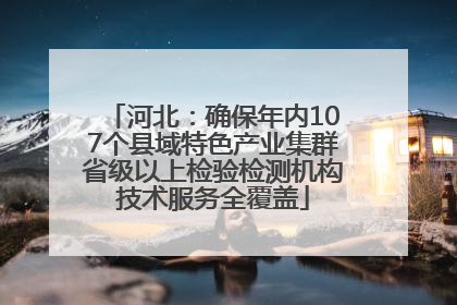 河北：确保年内107个县域特色产业集群省级以上检验检测机构技术服务全覆盖