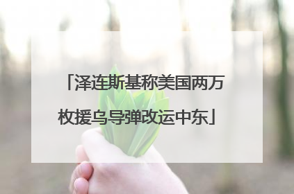 泽连斯基称美国两万枚援乌导弹改运中东