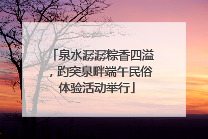 泉水潺潺粽香四溢，趵突泉畔端午民俗体验活动举行