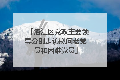 洛江区党政主要领导分别走访慰问老党员和困难党员