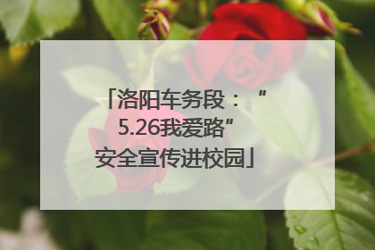 洛阳车务段：“5.26我爱路”安全宣传进校园