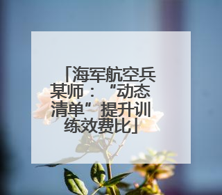 海军航空兵某师：“动态清单”提升训练效费比