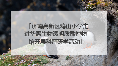 济南高新区鸡山小学走进华熙生物透明质酸博物馆开展科普研学活动