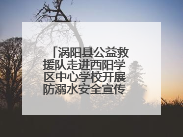 涡阳县公益救援队走进西阳学区中心学校开展防溺水安全宣传进校园活动