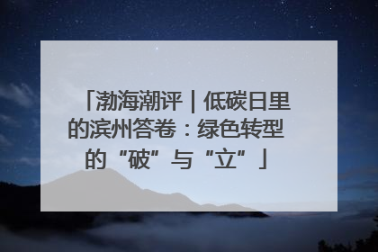渤海潮评｜低碳日里的滨州答卷：绿色转型的“破”与“立”