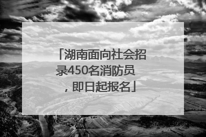 湖南面向社会招录450名消防员，即日起报名