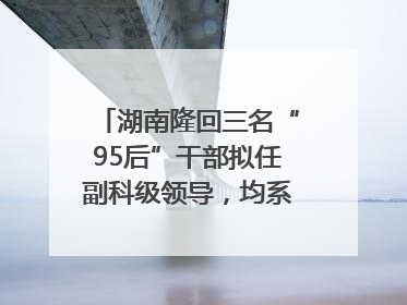 湖南隆回三名“95后”干部拟任副科级领导，均系硕士选调生