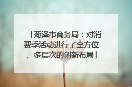 菏泽市商务局：对消费季活动进行了全方位、多层次的创新布局