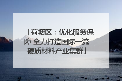 荷塘区：优化服务保障 全力打造国际一流硬质材料产业集群