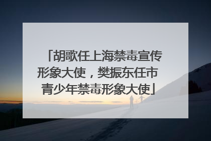 胡歌任上海禁毒宣传形象大使，樊振东任市青少年禁毒形象大使
