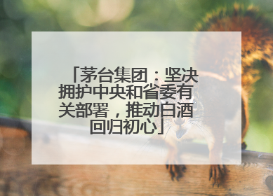 茅台集团：坚决拥护中央和省委有关部署，推动白酒回归初心