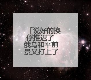 说好的换俘推迟了 俄乌和平前景又打上了一个问号