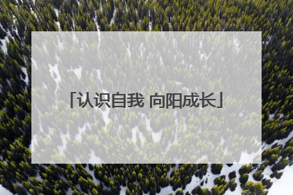 认识自我 向阳成长