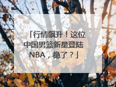 行情飙升！这位中国男篮新星登陆NBA，稳了？