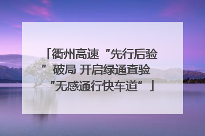 衢州高速“先行后验”破局 开启绿通查验“无感通行快车道”