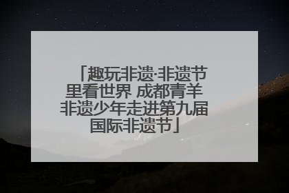 趣玩非遗·非遗节里看世界 成都青羊非遗少年走进第九届国际非遗节
