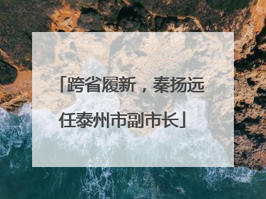 跨省履新，秦扬远任泰州市副市长