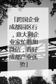 跨国企业成都园区行，意大利企业家忙着加微信，看好成都产业优势
