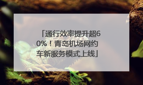 通行效率提升超60%！青岛机场网约车新服务模式上线