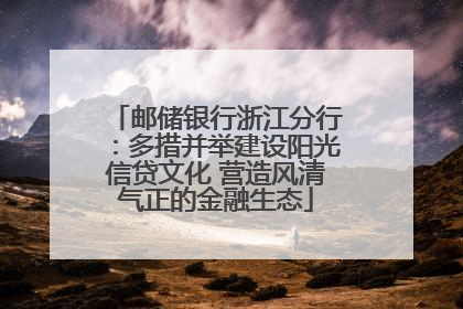 邮储银行浙江分行：多措并举建设阳光信贷文化 营造风清气正的金融生态