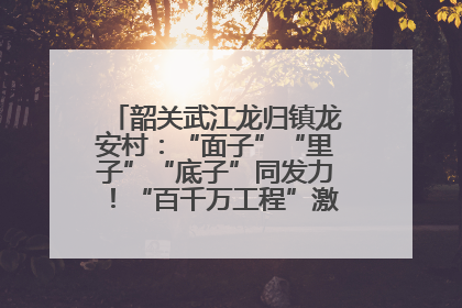 韶关武江龙归镇龙安村：“面子”“里子”“底子”同发力！“百千万工程”激活乡村新动能