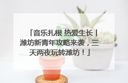 音乐扎根 热爱生长丨潍坊新青年攻略来袭，三天两夜玩转潍坊！