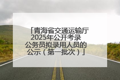 青海省交通运输厅2025年公开考录公务员拟录用人员的公示（第一批次）