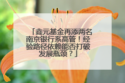 鑫元基金再添两名南京银行系高管！经验路径依赖能否打破发展瓶颈？