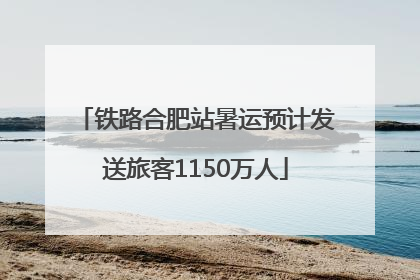 铁路合肥站暑运预计发送旅客1150万人