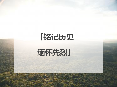 铭记历史 缅怀先烈