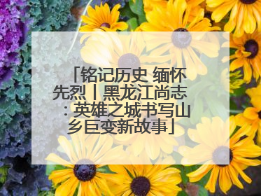 铭记历史 缅怀先烈丨黑龙江尚志：英雄之城书写山乡巨变新故事