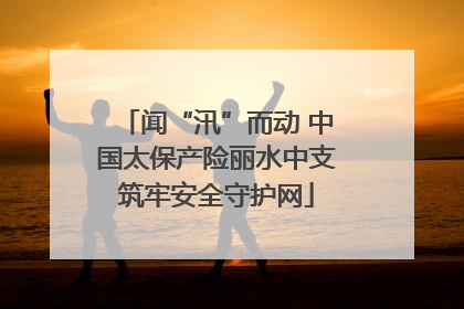 闻“汛”而动 中国太保产险丽水中支筑牢安全守护网