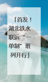首发！湖北铁水联运“一单制”班列开行