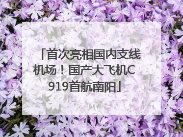 首次亮相国内支线机场！国产大飞机C919首航南阳
