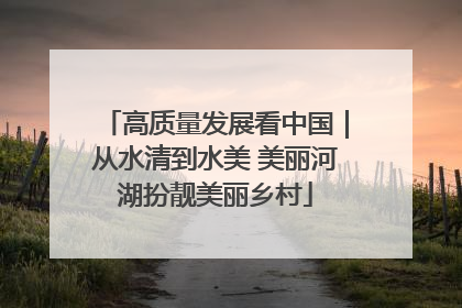 高质量发展看中国｜从水清到水美 美丽河湖扮靓美丽乡村