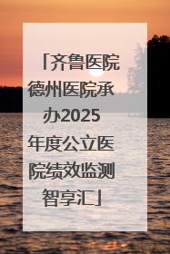 齐鲁医院德州医院承办2025年度公立医院绩效监测智享汇