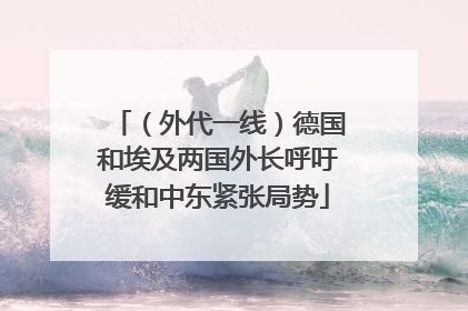 （外代一线）德国和埃及两国外长呼吁缓和中东紧张局势