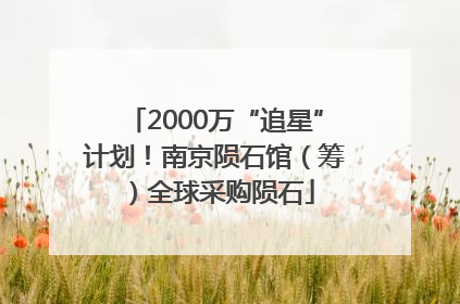 2000万“追星”计划！南京陨石馆（筹）全球采购陨石