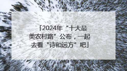 2024年“十大最美农村路”公布，一起去看“诗和远方”吧