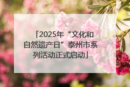 2025年“文化和自然遗产日”泰州市系列活动正式启动