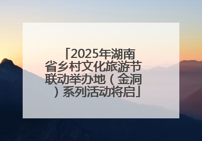 2025年湖南省乡村文化旅游节联动举办地（金洞）系列活动将启