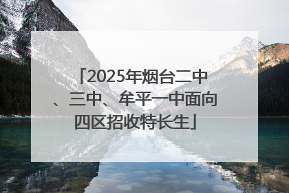 2025年烟台二中、三中、牟平一中面向四区招收特长生